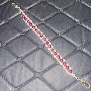 Elegant Pink and Purple Beaded Bracelet